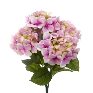 Ortensia artificiale Rosa mazzo 5 pezzi tessuto