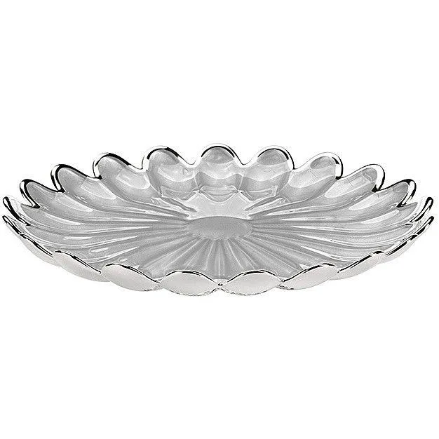 Ottaviani piatto centrotavola Margherita 22cm vetro argentato 800369