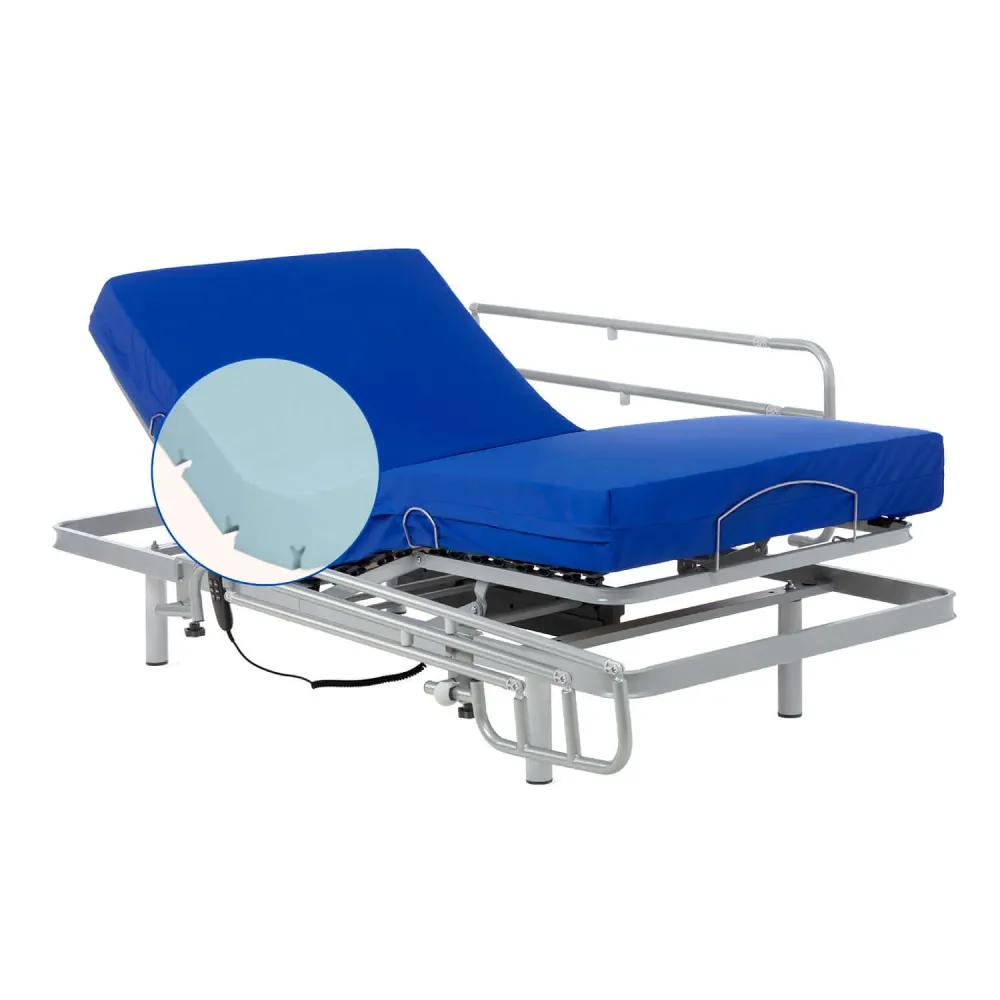 Pack letto ortopedico elettrico con materasso impermeabile Professional HR (80x190 cm, Sponde letto)