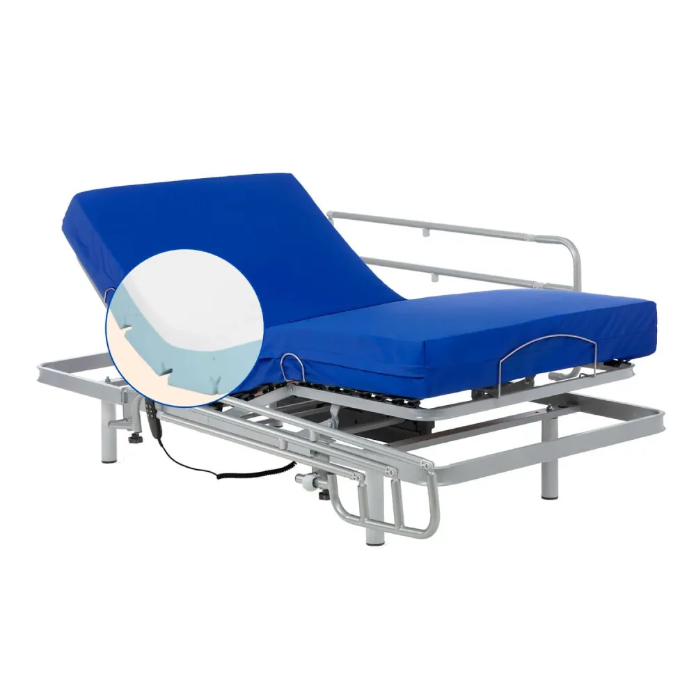 Pack letto ortopedico elettrico con materasso viscoelastico Professional V3 (80x190 cm, Sponde letto)