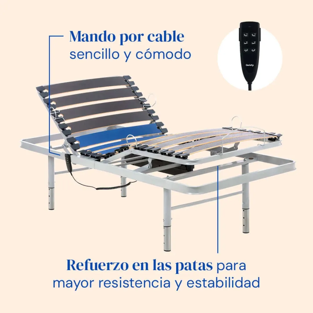 Pack letto ospedaliero regolabile altezza con materasso Professional HR (80x190 cm, Sponde letto)