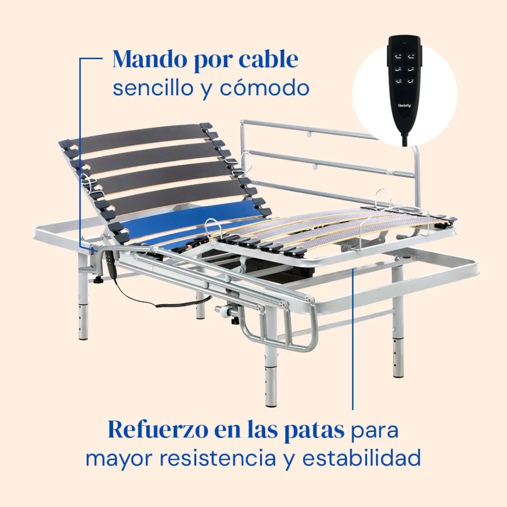 Pack Letto Ospedaliero regolabile altezza con Materasso Impermeabile Origin HR (90x190 cm, sponde)