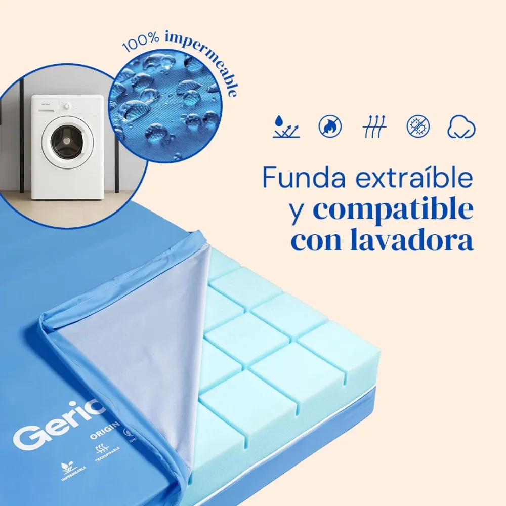 Pack letto ospedaliero regolabile altezza con Materasso Impermeabile Alta resilienza Origin HR - 90x190