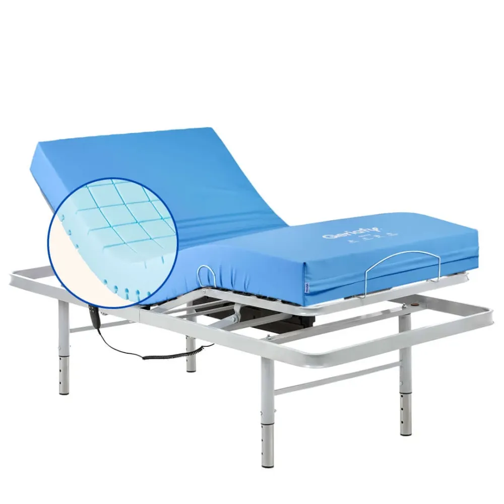 Pack letto ospedaliero regolabile altezza con Materasso Impermeabile Alta resilienza Origin HR - 105x190 cm