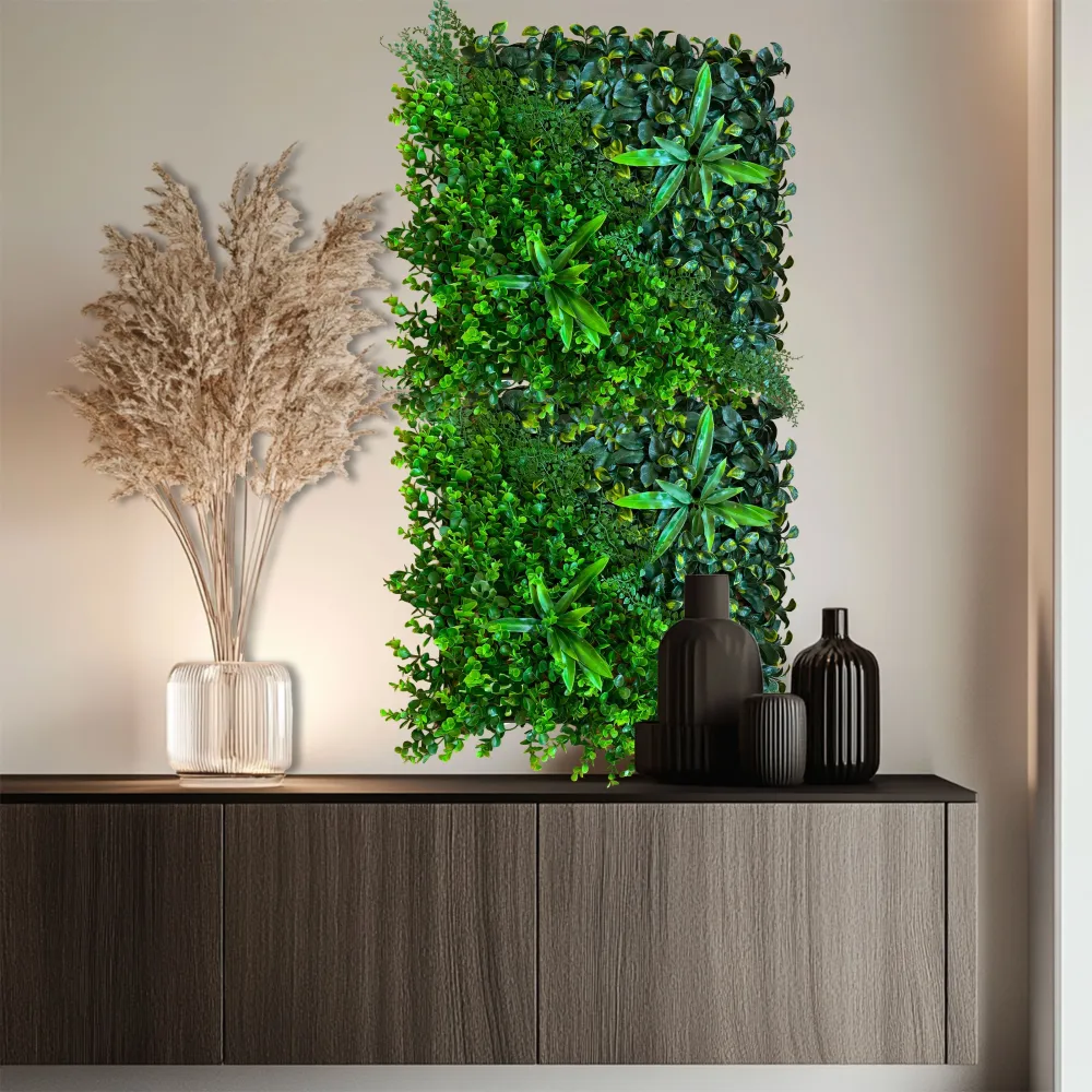 Pannelli Verde Verticale 50×50 cm Ultra-realistici e folti, per interno/esterno AGAVE - DRACENA - Eternal Parquet