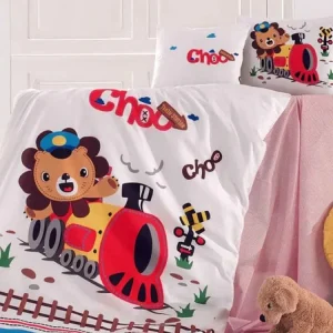 Parure Copripiumino BabyDream Puro Cotone Naturale Train - Daunex