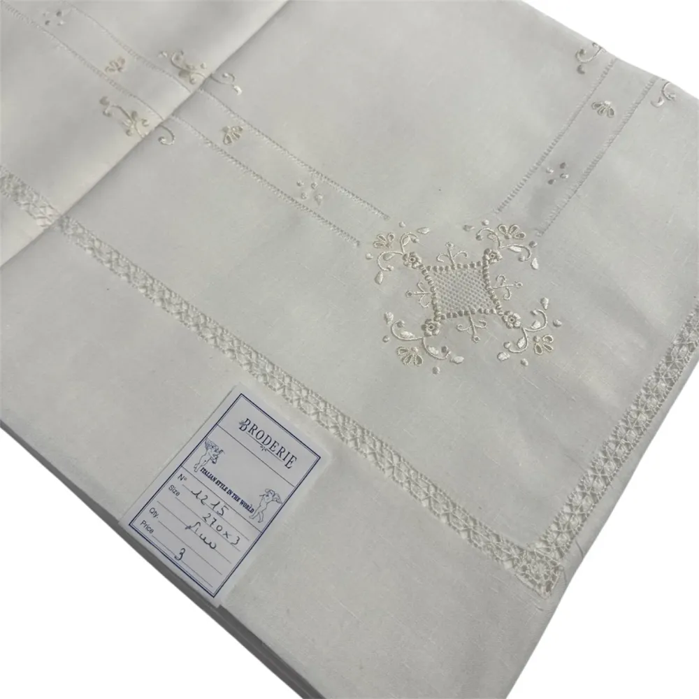 Parure Lenzuola Lino 2 Posti 1215 Broderie