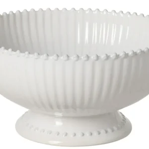 Pearl Centrotavola Tondo Cm.32x16h Con Alzata Bianco