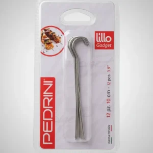 Pedrini Lillo Gadget - Set 12 Spiedini Acciaio INOX (10 cm) | Riutilizzabili, Design Compatto, Ideali per Barbecue e Aperi...