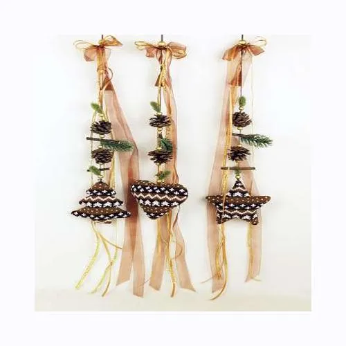 PENDENTE CON PIGNE E FIOCCHI DECORATIVI