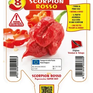 Peperoncino piccante Scorpion rosso super hot - 1 pianta v.14 cm - Orto Mio
