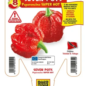 Peperoncino piccante SUPER HOT Seven Pots - 1 pianta v.14 cm - Orto Mio