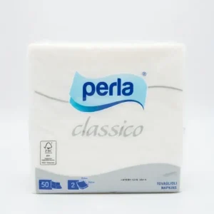 PERLA Tovaglioli di Carta 33x33 cm | 50 Pezzi | Doppia Ovatta 2 Veli | Morbidi e Resistenti per Tavola ed Eventi