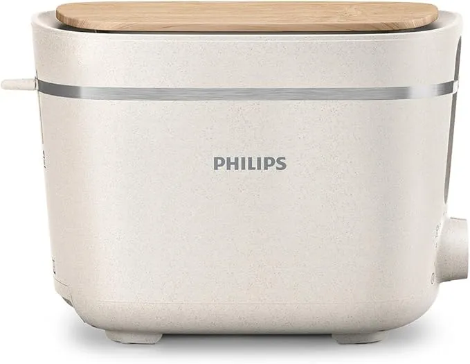 Philips Tostapane biologico 100% plastica riciclata, 8 livelli di tostatura colore crema (HD2640/10)