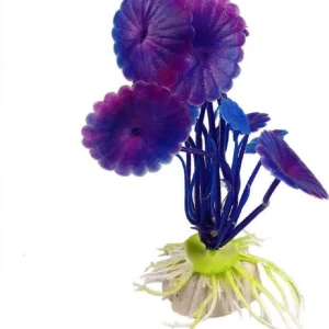 Pianta 11,5 Cm Piantina Artificiale Per Acquario Piante Finte Plastica Viola