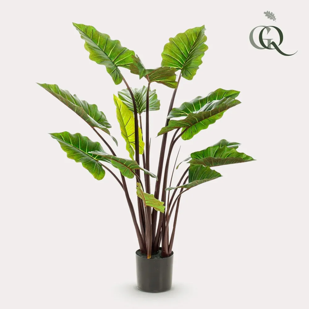 Pianta artificiale Colocasia Pink China - h130cm, Ø15cm
