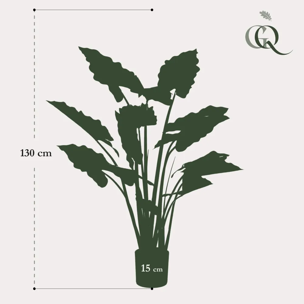 Pianta artificiale Colocasia Pink China - h130cm, Ø15cm