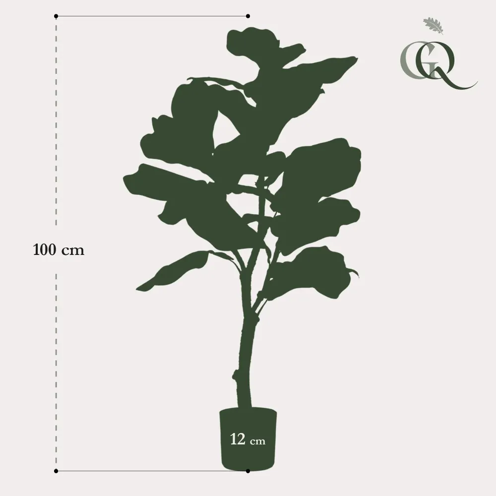 Pianta artificiale Ficus Lyrata - h100cm, Ø12cm