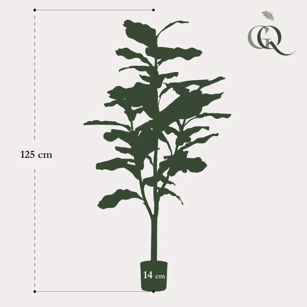 Pianta artificiale Ficus Lyrata h125cm, Ø14cm