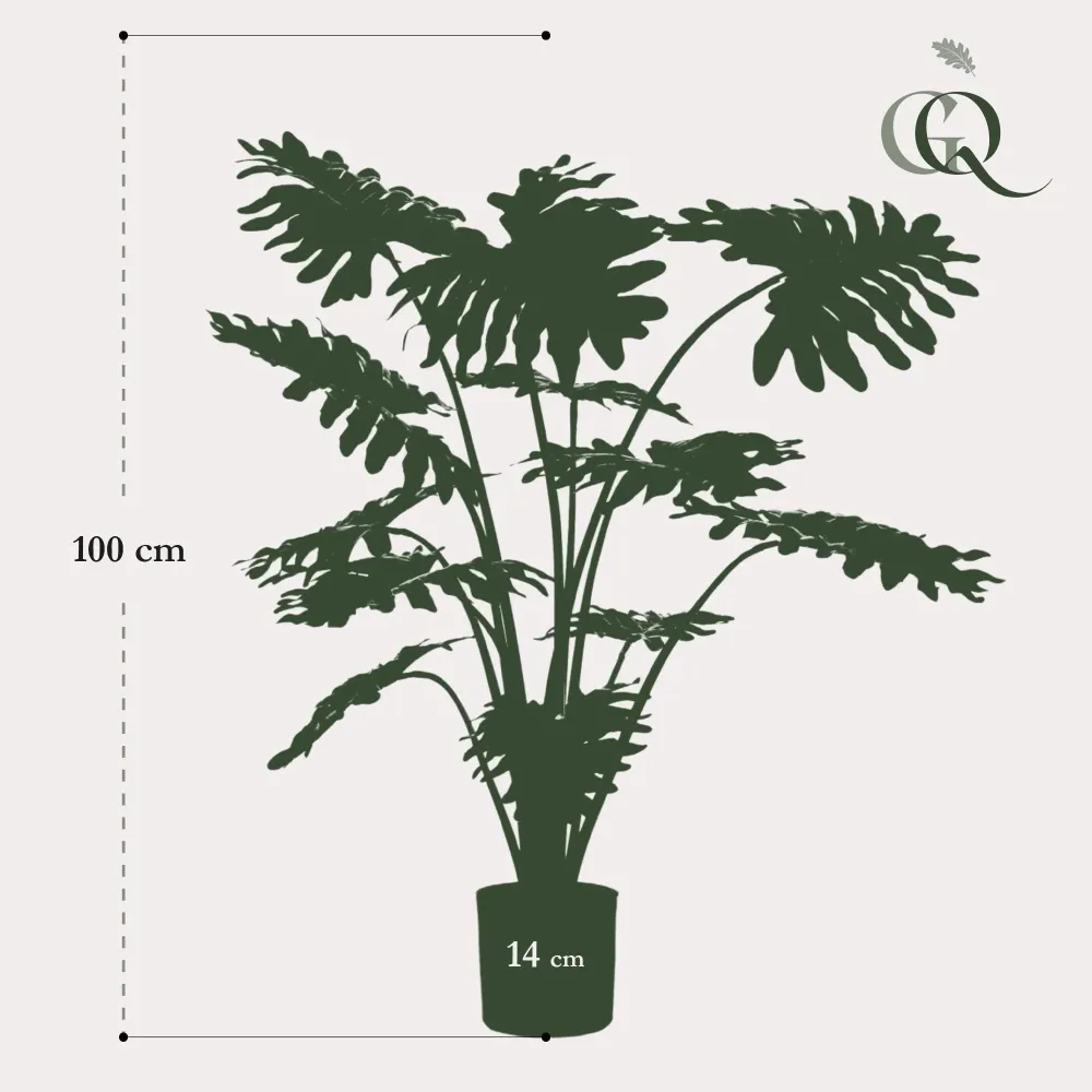 Pianta artificiale filodendro - h98cm, Ø9cm