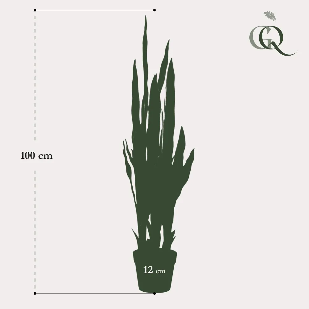 Pianta artificiale Sanseveria Trifasciata - h97cm, Ø12cm