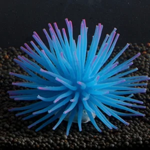 Pianta Finta Corallo Silicone Color Blu Artificiale Per Decorazioni Acquario