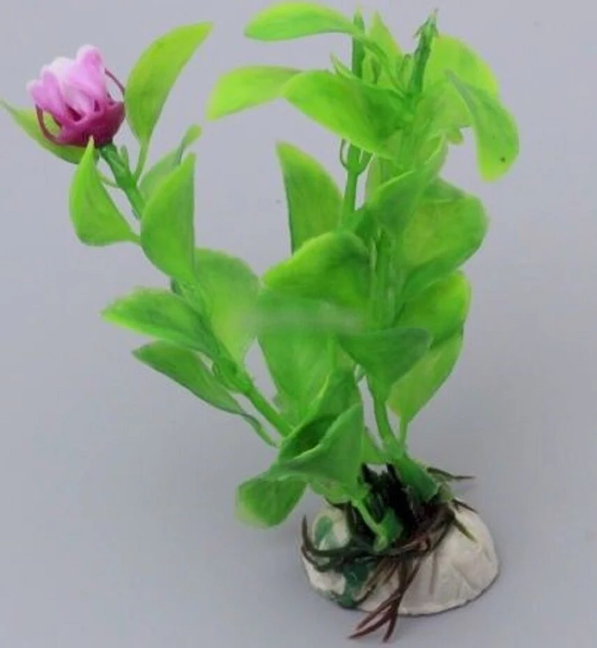 Pianta 10 Cm Piantina Artificiale Per Acquario Piante Finte Plastica Color Verde