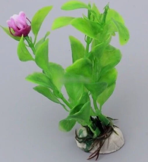 Pianta 10 Cm Piantina Artificiale Per Acquario Piante Finte Plastica Color Verde