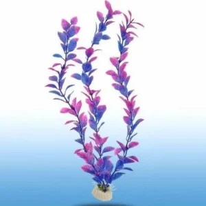 Pianta 32 Cm Piantina Artificiale Per Acquario Piante Finte Plastica Color Viola