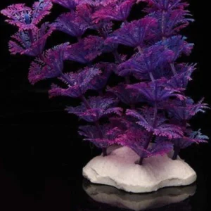 Pianta 11 Cm Piantina Artificiale Per Acquario Piante Finte Plastica Viola