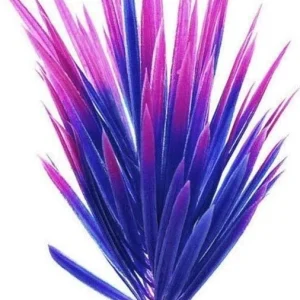 Pianta Piantina Artificiale Per Acquario Piante Finte Plastica Viola Blu Punta