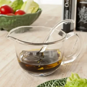 Piccola Salsiera Di Vetro Con Il Cucchiaio