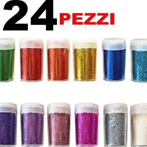 24 Porporina Glitter Grana Fine Decorazioni Pittura Natale Lavoretti Casa Scuola