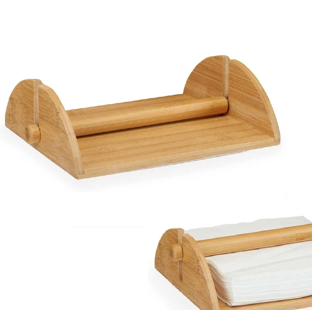 Porta Tovaglioli Legno di Bambù 18 x 23.5 h 6.8 cm Stile Moderno