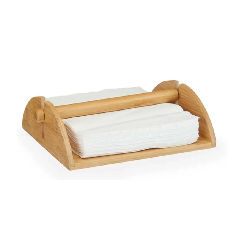 Porta Tovaglioli Legno di Bambù 18 x 23.5 h 6.8 cm Stile Moderno