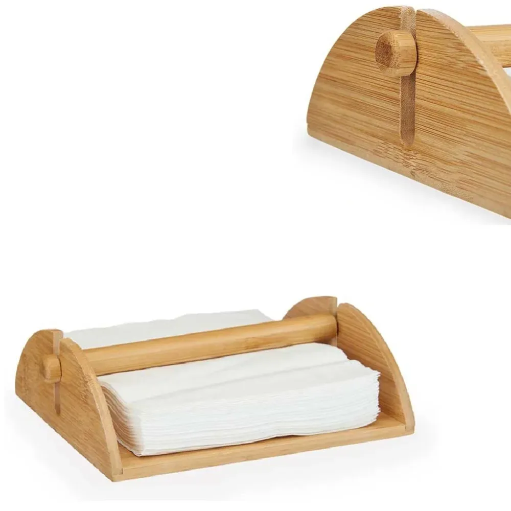 Porta Tovaglioli Legno di Bambù 18 x 23.5 h 6.8 cm Stile Moderno