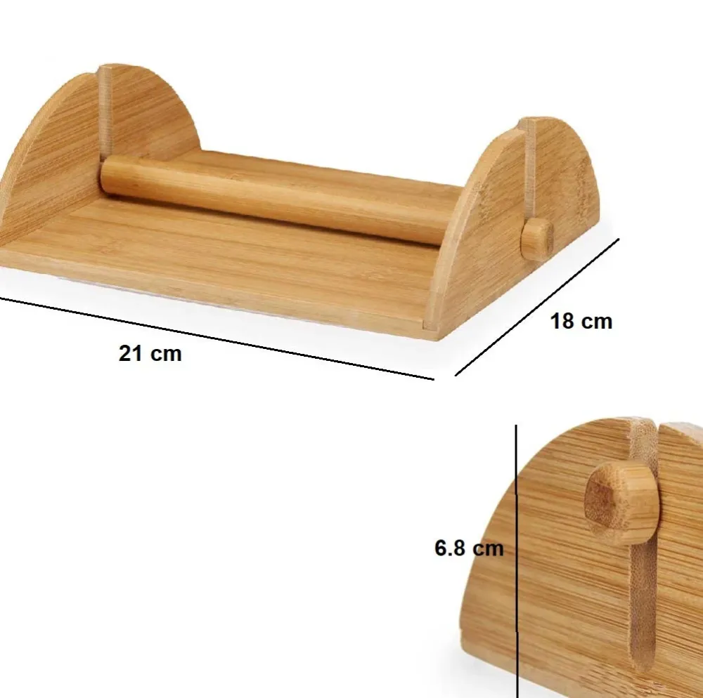 Porta Tovaglioli Legno di Bambù 18 x 23.5 h 6.8 cm Stile Moderno
