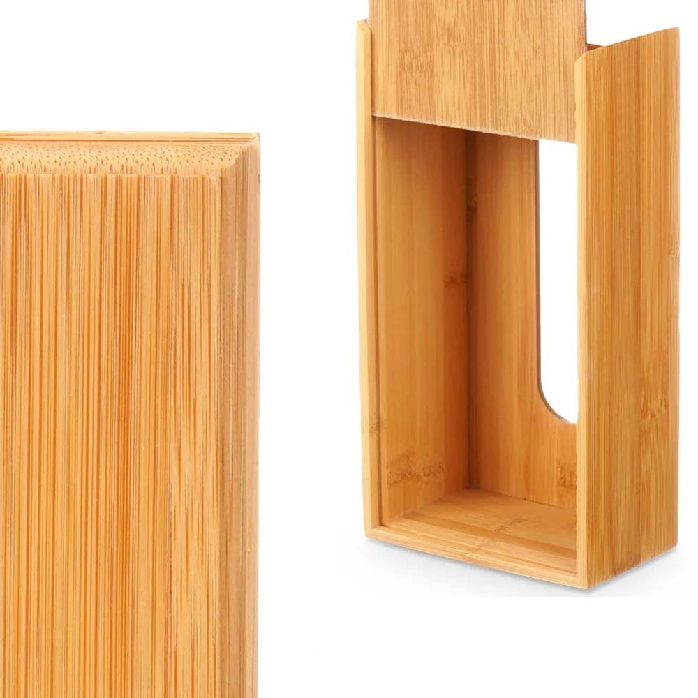 Porta Tovaglioli Legno di Bambù Design Moderno 13x25H8 cm Naturale da Tavola