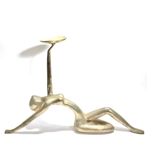 Portacandela bronzo color argento