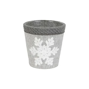 Portacandela CANDLES "crystal star", lana loden, stile tirolese montagna chalet, fiocco di neve, alt. 16cm Ø 6.3cm