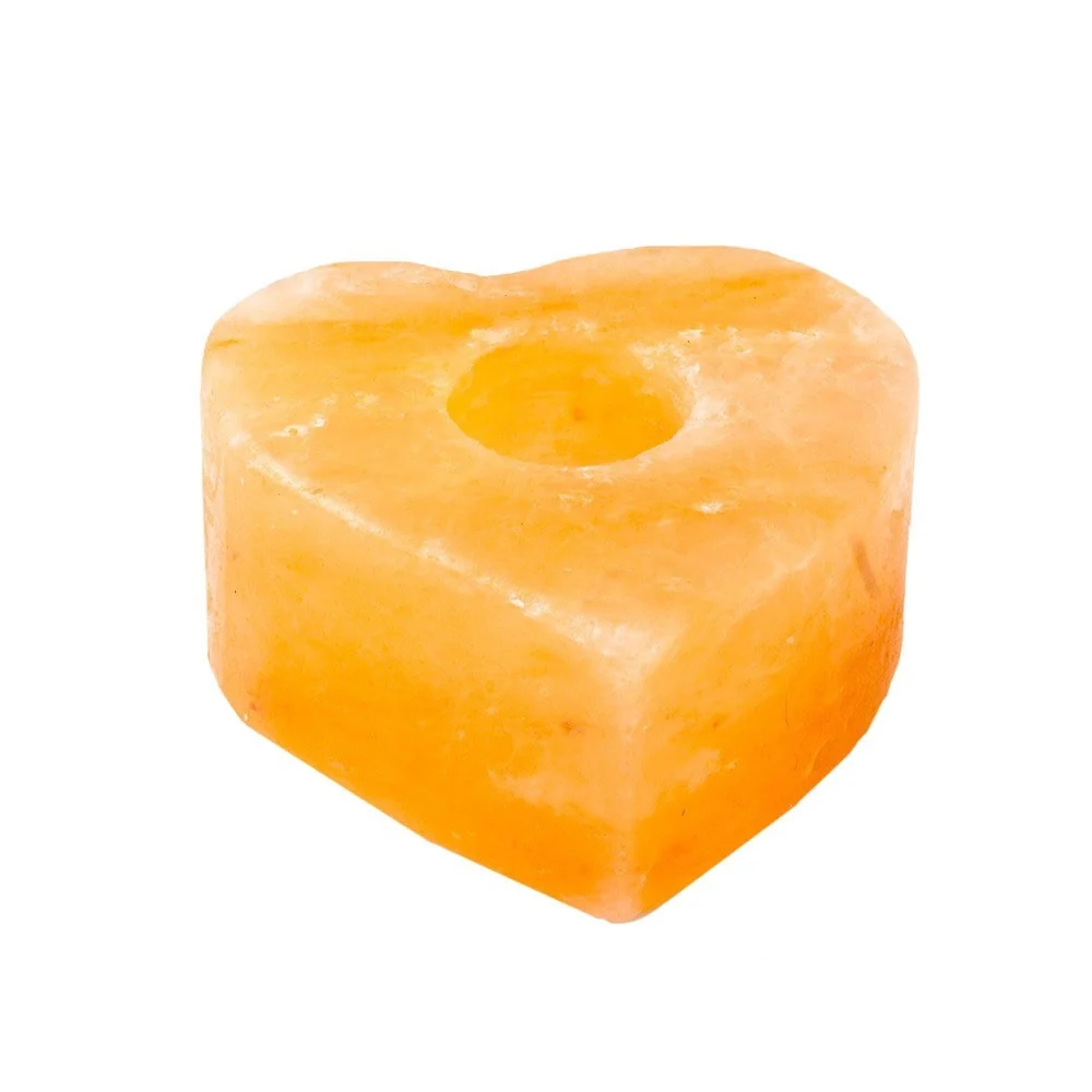Portacandela Cuore Sale Himalayano: Atmosfera Romantica e Rilassante