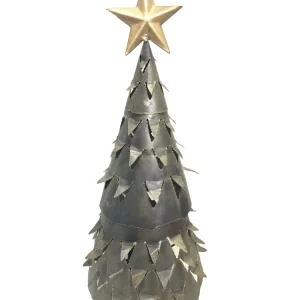 Portacandela ferro battuto forma di albero di natale