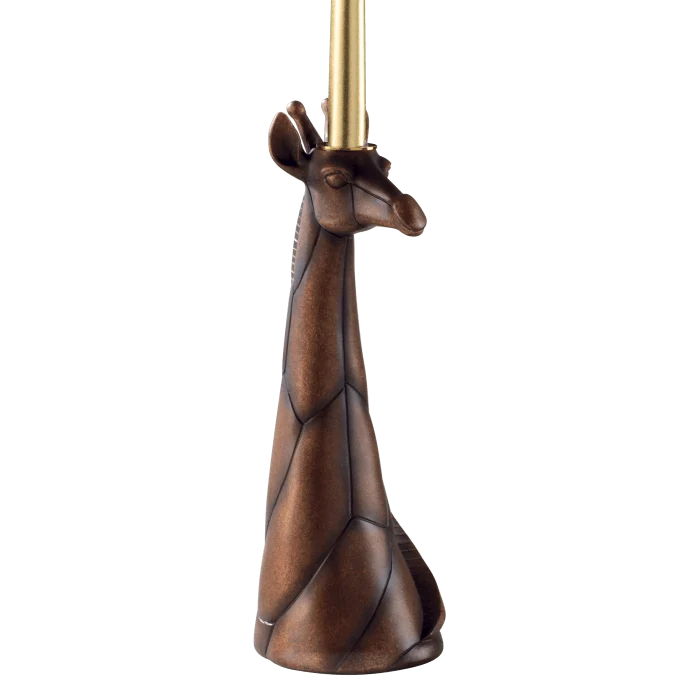 Portacandela Giraffa Resina marrone oro 32,5cm