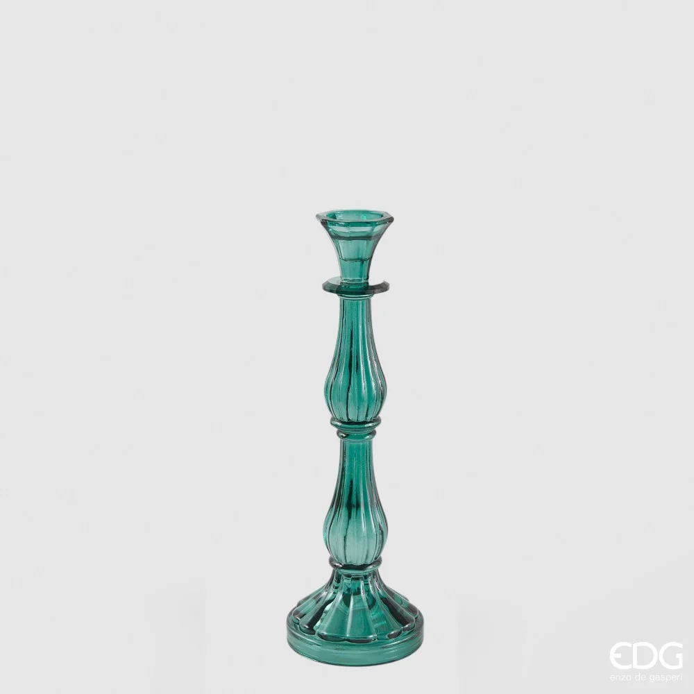 Portacandela Monofiamma Crystal Sinuoso EDG h.31 cm.