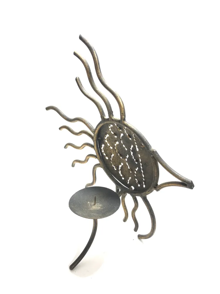 Portacandela pesce ferro battuto