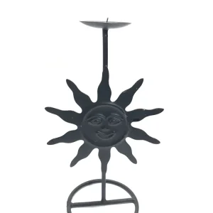 Portacandela sole ferro battuto