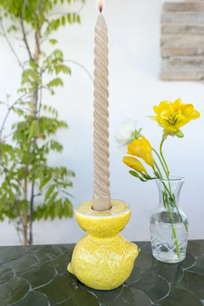 Portacandele Con Design Limone