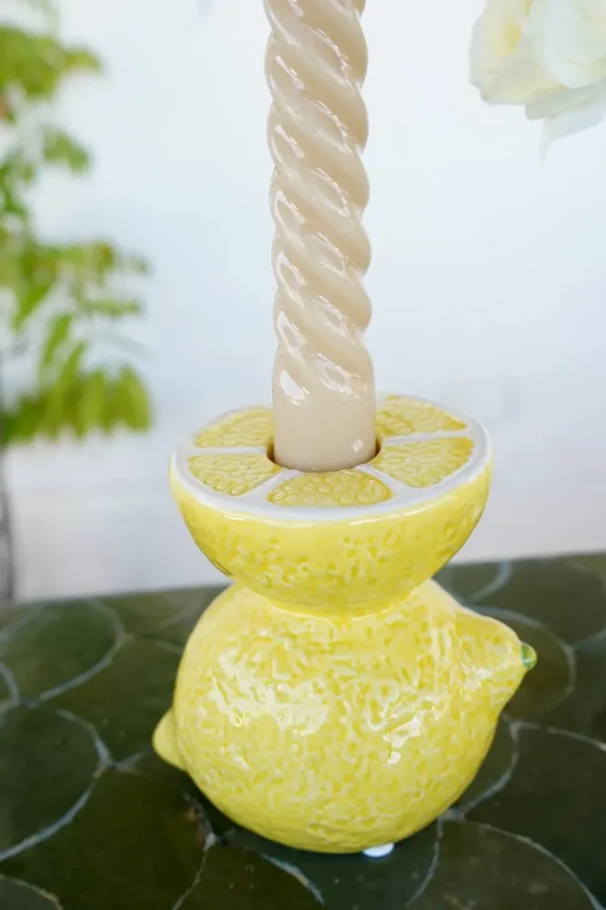 Portacandele Con Design Limone