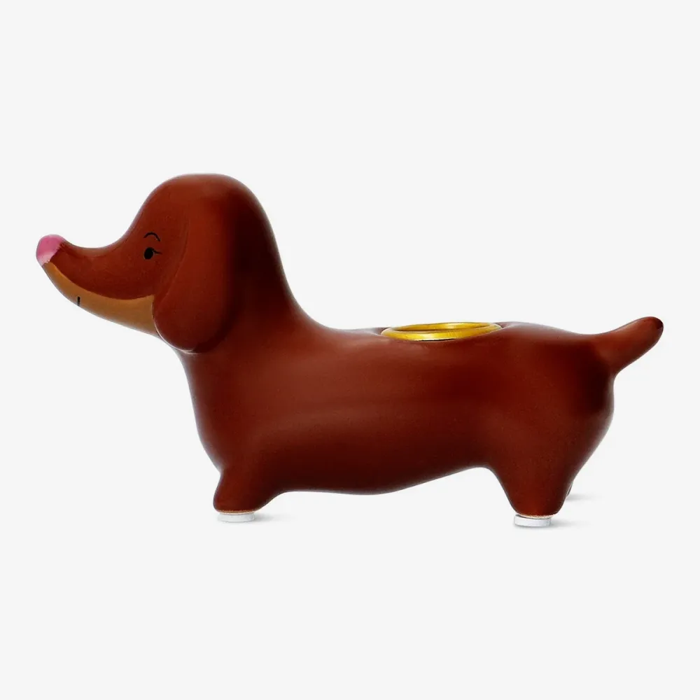 Portacandele forma di cane salsiccia