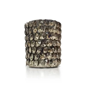 Portacandele metallo con struttura squame 10,5 cm